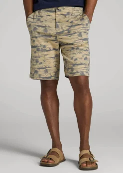 Printed Stretch Cotton Shorts for Tall Men