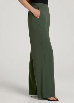 Pull-On Crepe Ultra Wide Pants for Tall Women