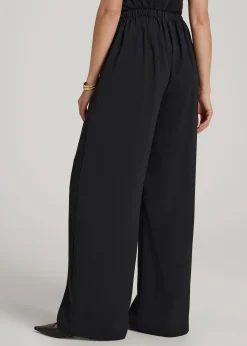 Pull-On Crepe Ultra Wide Pants for Tall Women