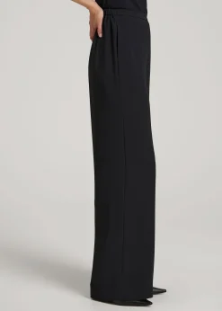 Pull-On Crepe Ultra Wide Pants for Tall Women