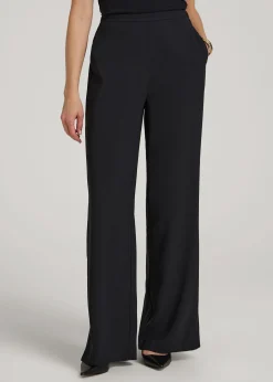 Pull-On Crepe Ultra Wide Pants for Tall Women