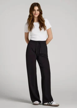 Pull-On Tie Waist Wide Leg Pants for Tall Women