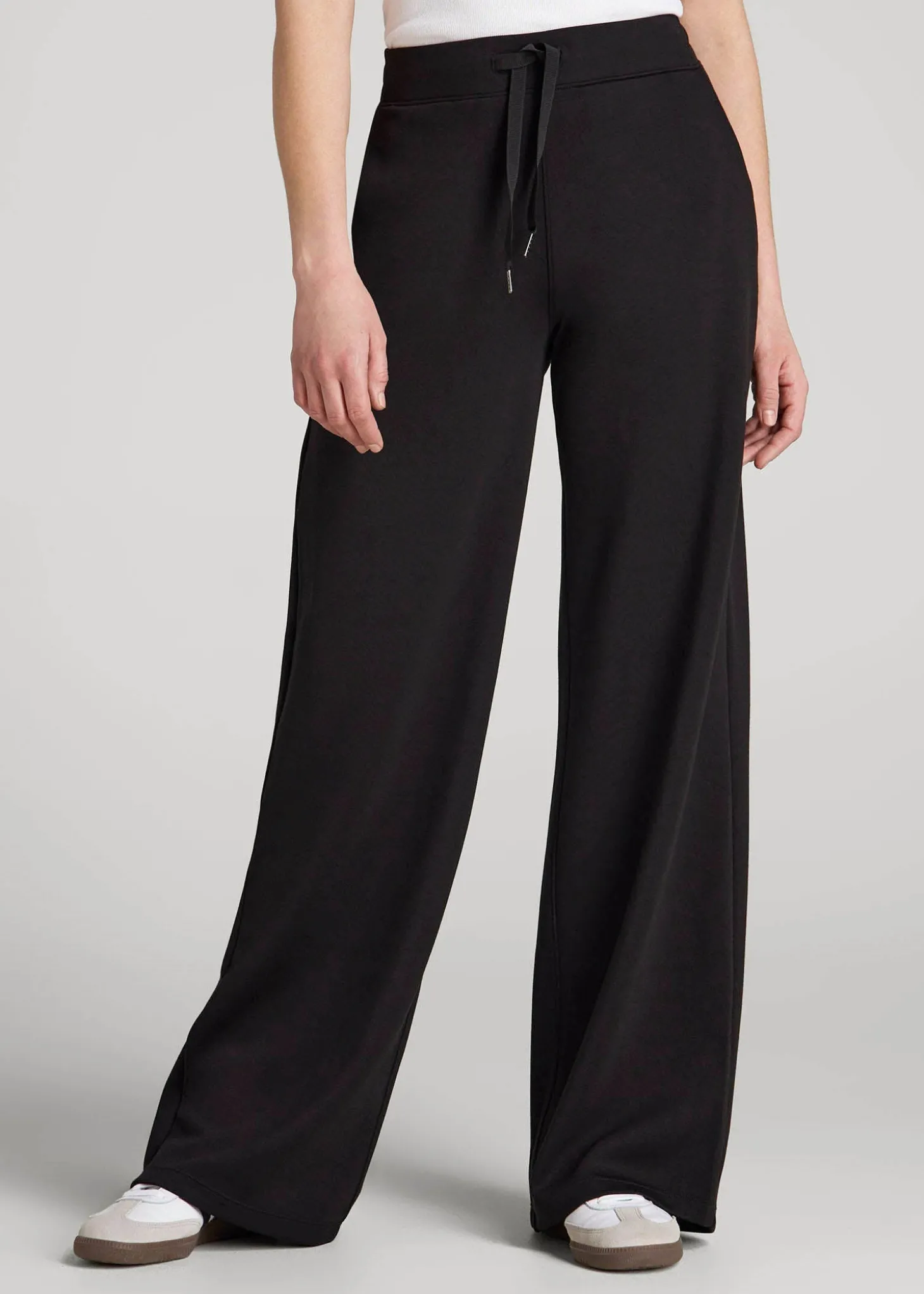Pull-On Tie Waist Wide Leg Pants for Tall Women