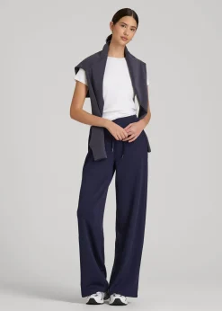 Pull-On Tie Waist Wide Leg Pants for Tall Women