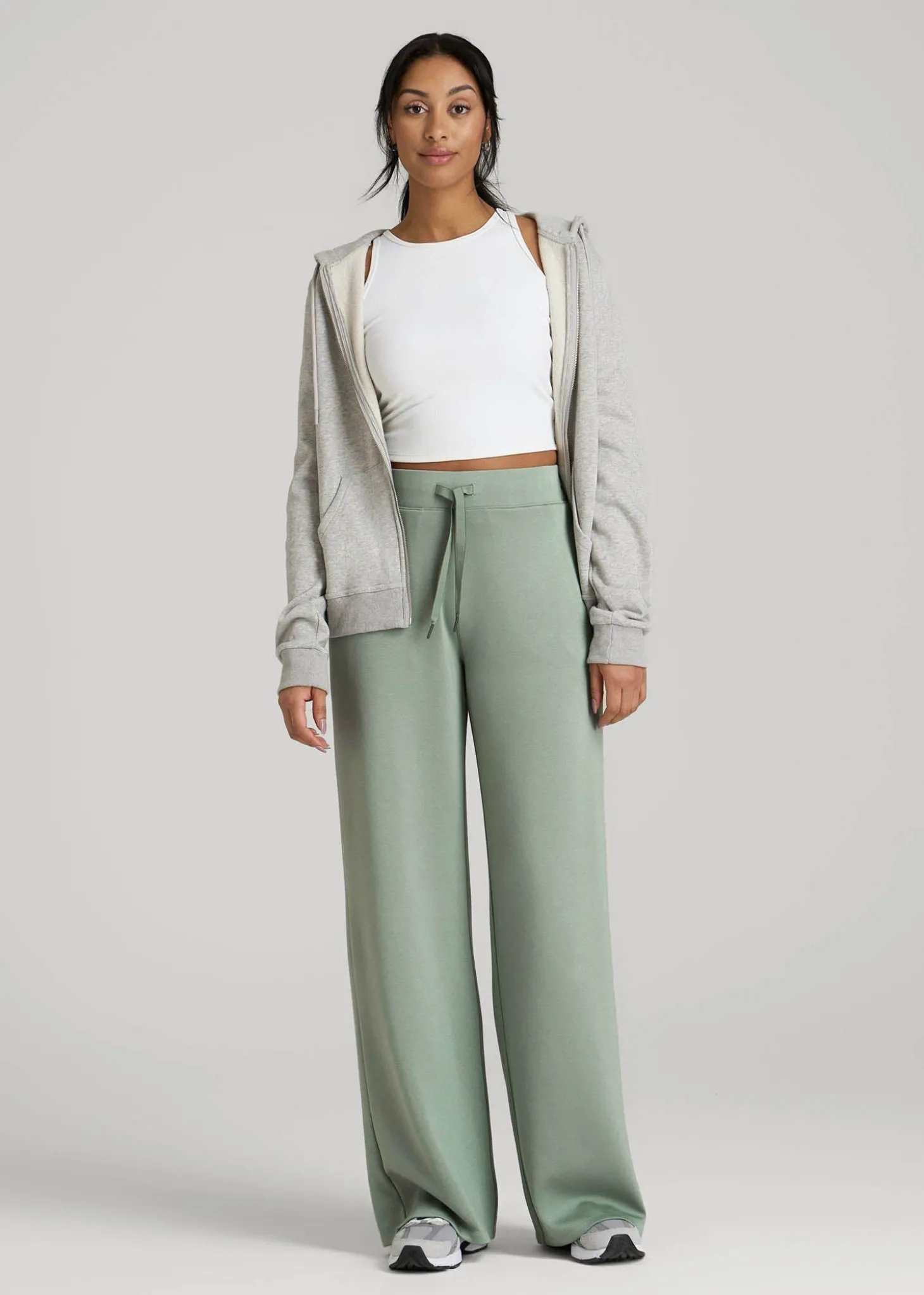 Pull-On Tie Waist Wide Leg Pants for Tall Women