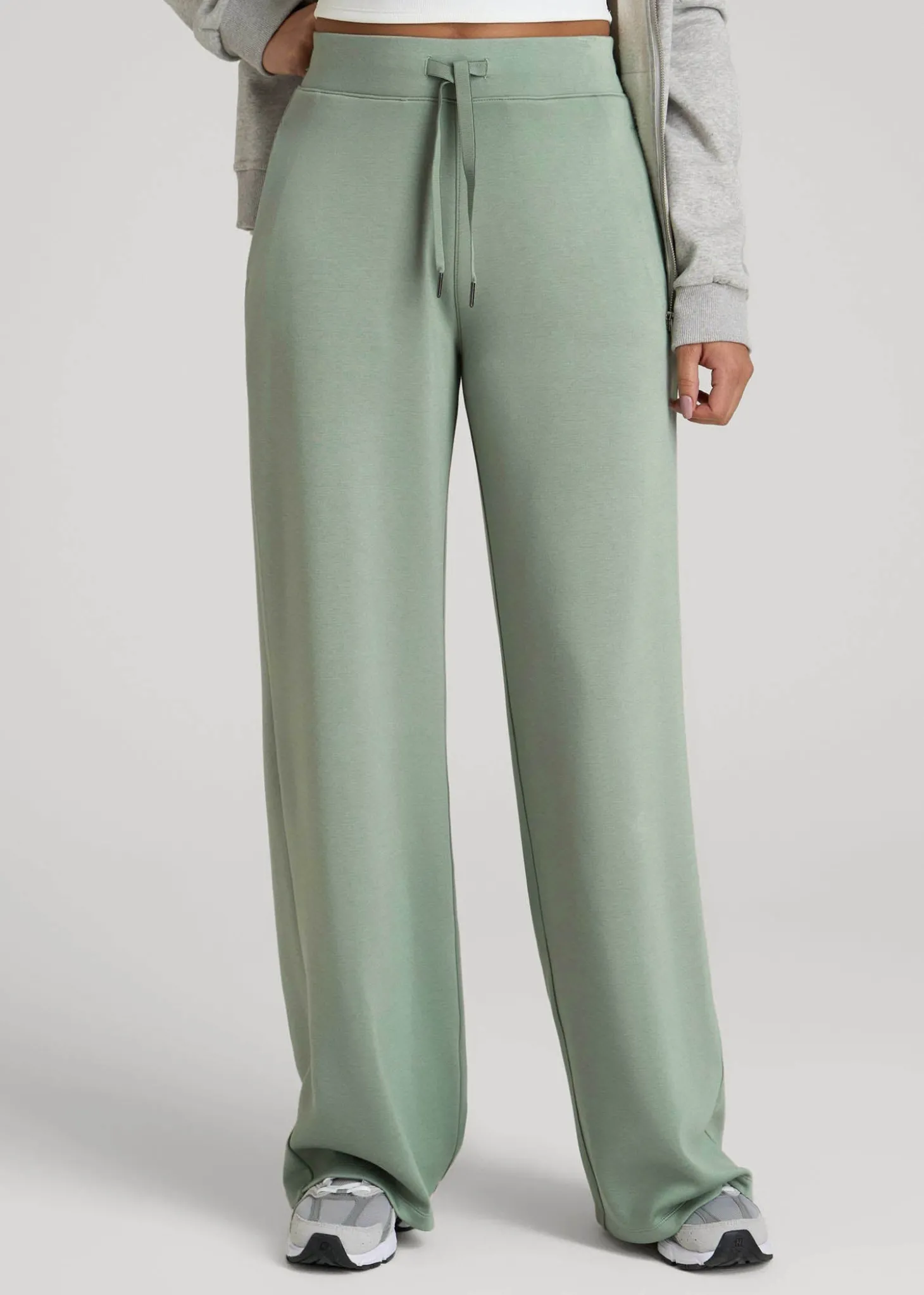 Pull-On Tie Waist Wide Leg Pants for Tall Women