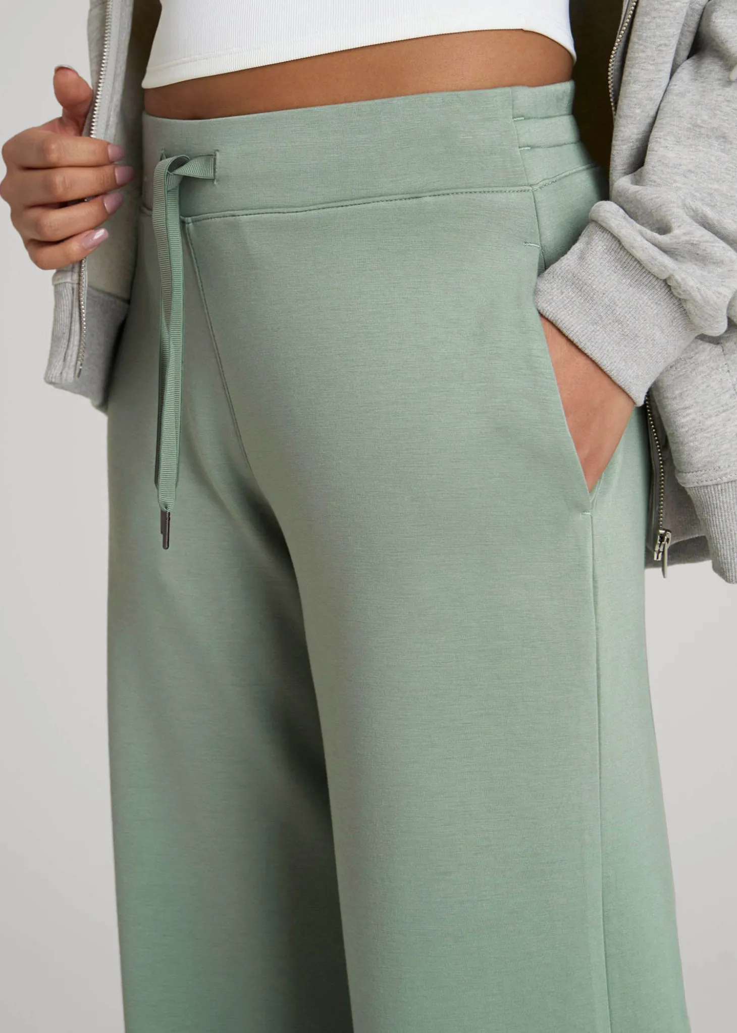 Pull-On Tie Waist Wide Leg Pants for Tall Women