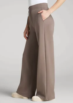 Pull-On Tie Waist Wide Leg Pants for Tall Women
