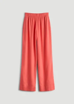 Pull On Wide Leg Linen Pants for Tall Women