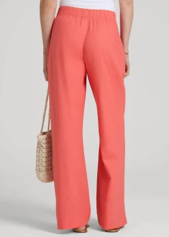 Pull On Wide Leg Linen Pants for Tall Women
