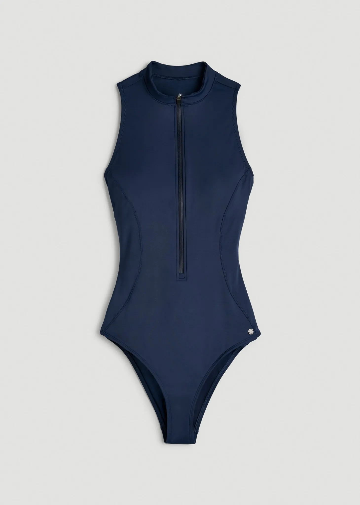 Quarter Zip Cinched One Piece Swimsuit for Tall Women