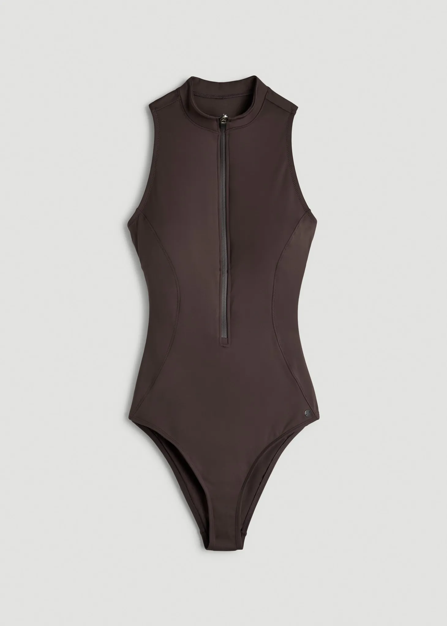 Quarter Zip Cinched One Piece Swimsuit for Tall Women