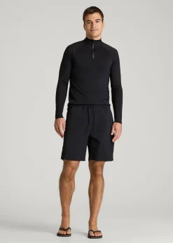 Quarter Zip Long Sleeves Rashguard for Tall Men