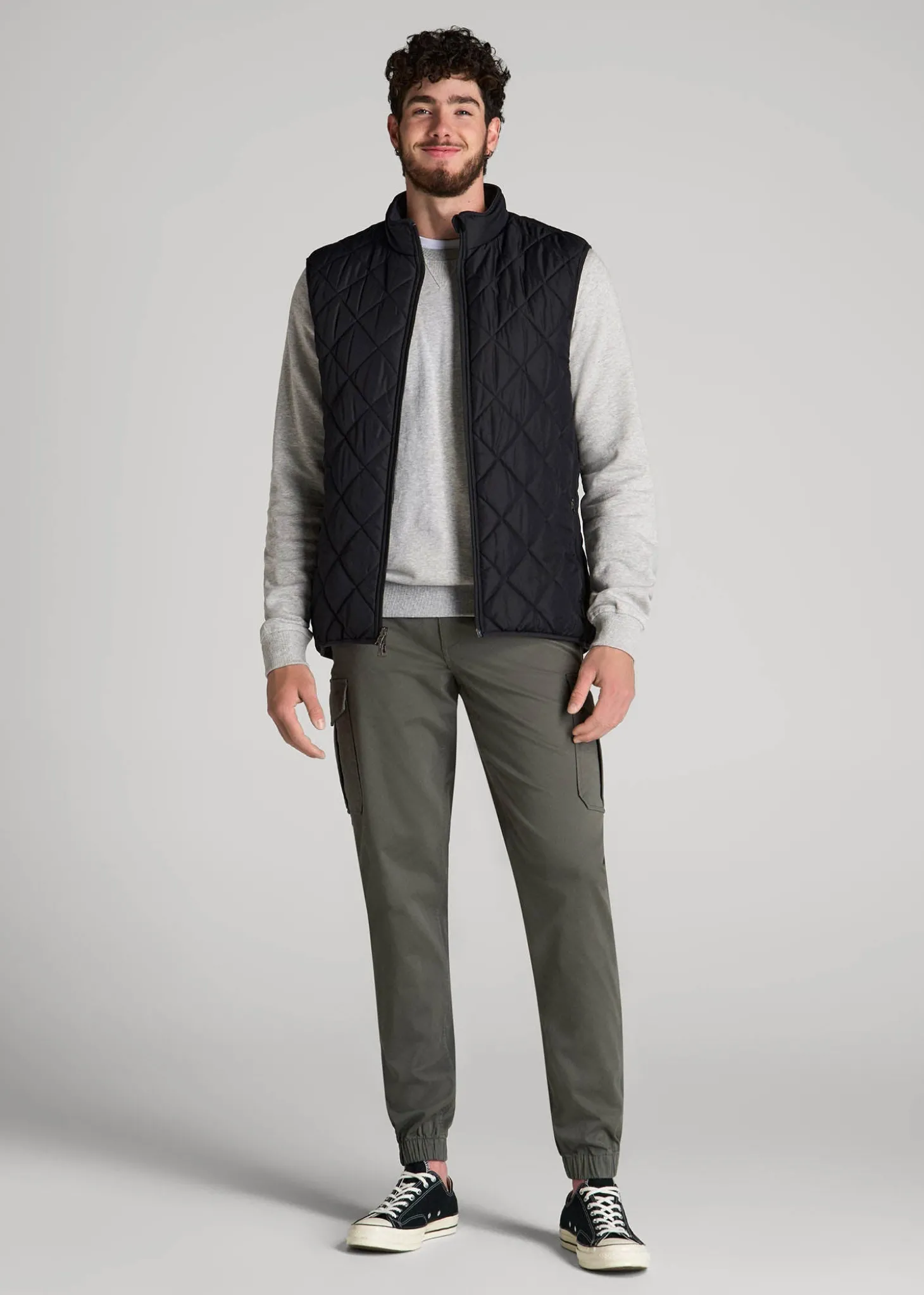 Quilted Reversible Vest for Tall Men