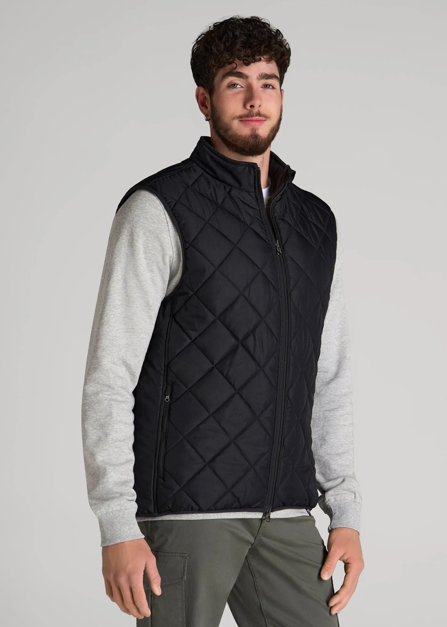 Quilted Reversible Vest for Tall Men