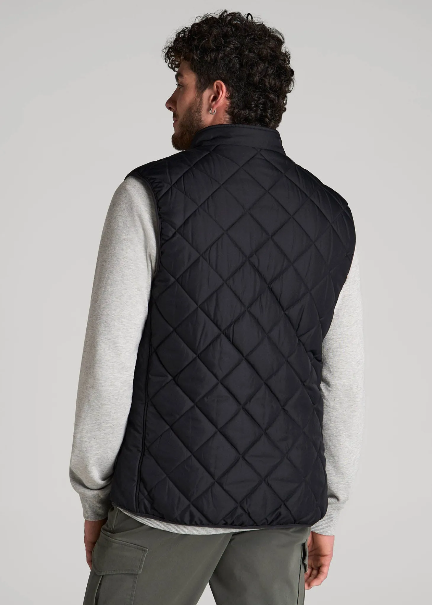 Quilted Reversible Vest for Tall Men
