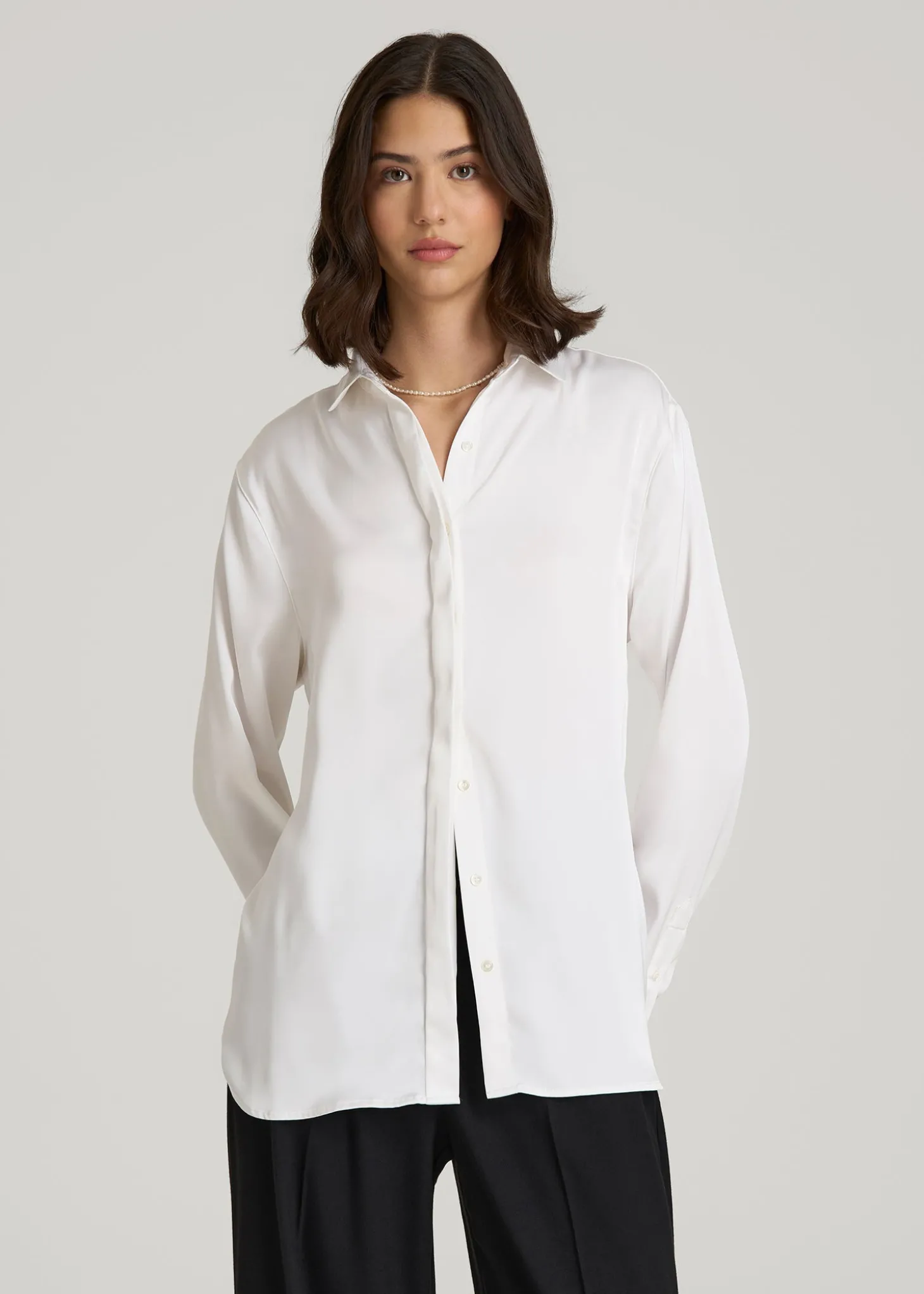 Relaxed Button-Up Blouse for Tall Women