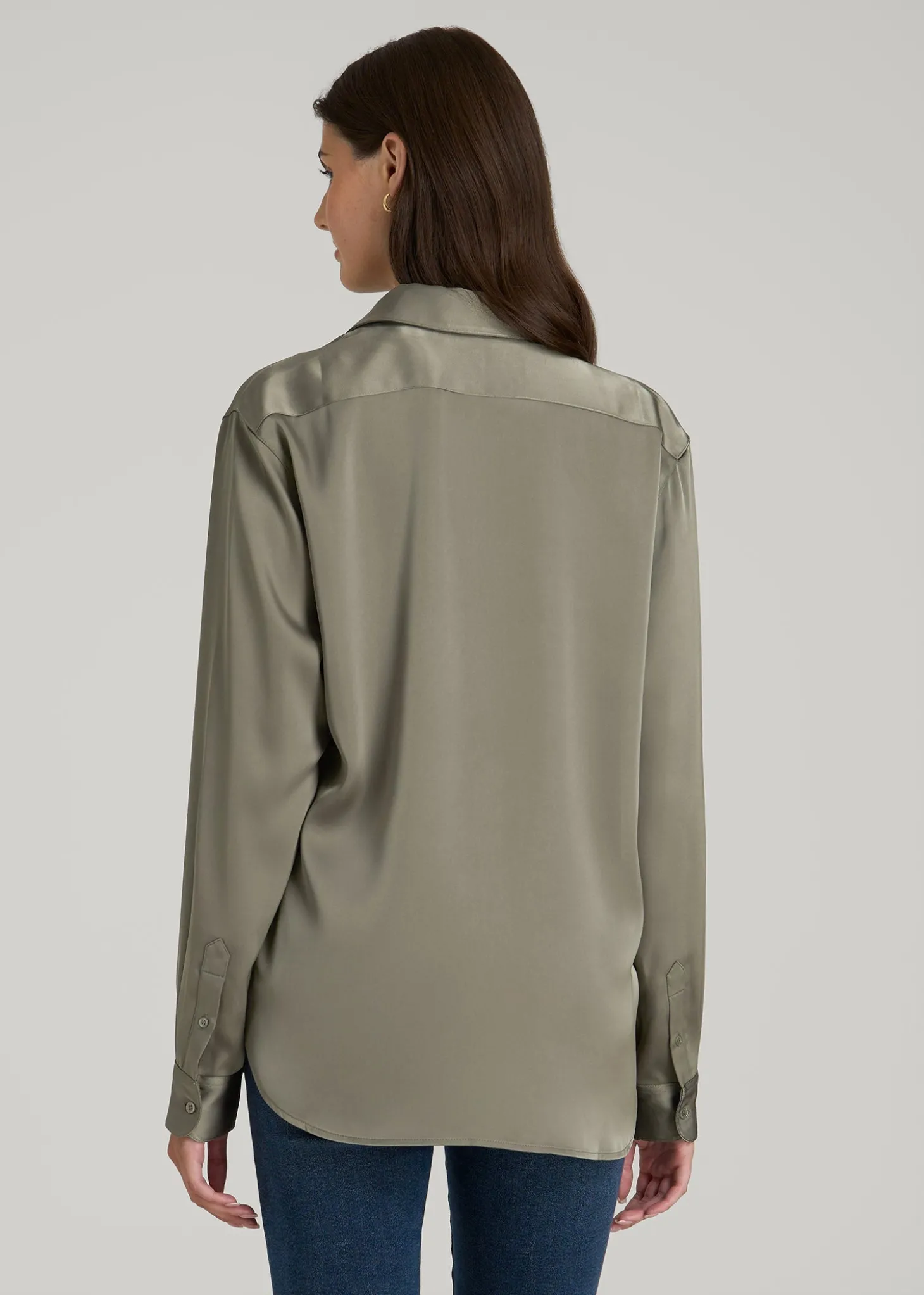 Relaxed Button-Up Blouse for Tall Women