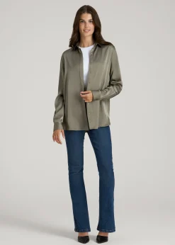 Relaxed Button-Up Blouse for Tall Women