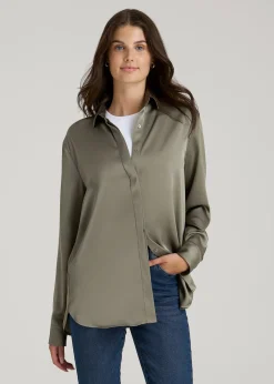 Relaxed Button-Up Blouse for Tall Women
