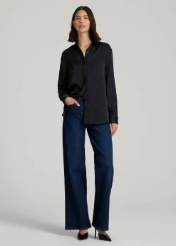 Relaxed Button-Up Blouse for Tall Women