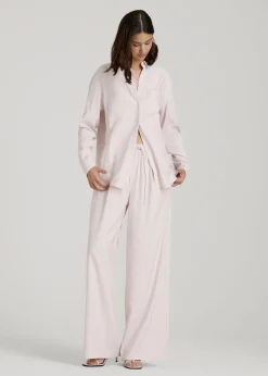 Relaxed Button-Up Single-Pocket Blouse for Tall Women