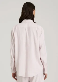 Relaxed Button-Up Single-Pocket Blouse for Tall Women