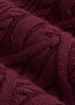 Relaxed Cotton Cable Knit Cardigan for Tall Women