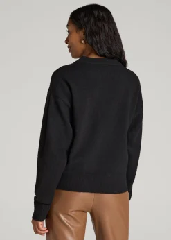 Relaxed Crewneck Wool Blend Sweater for Tall Women