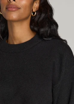 Relaxed Crewneck Wool Blend Sweater for Tall Women