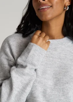 Relaxed Crewneck Wool Blend Sweater for Tall Women