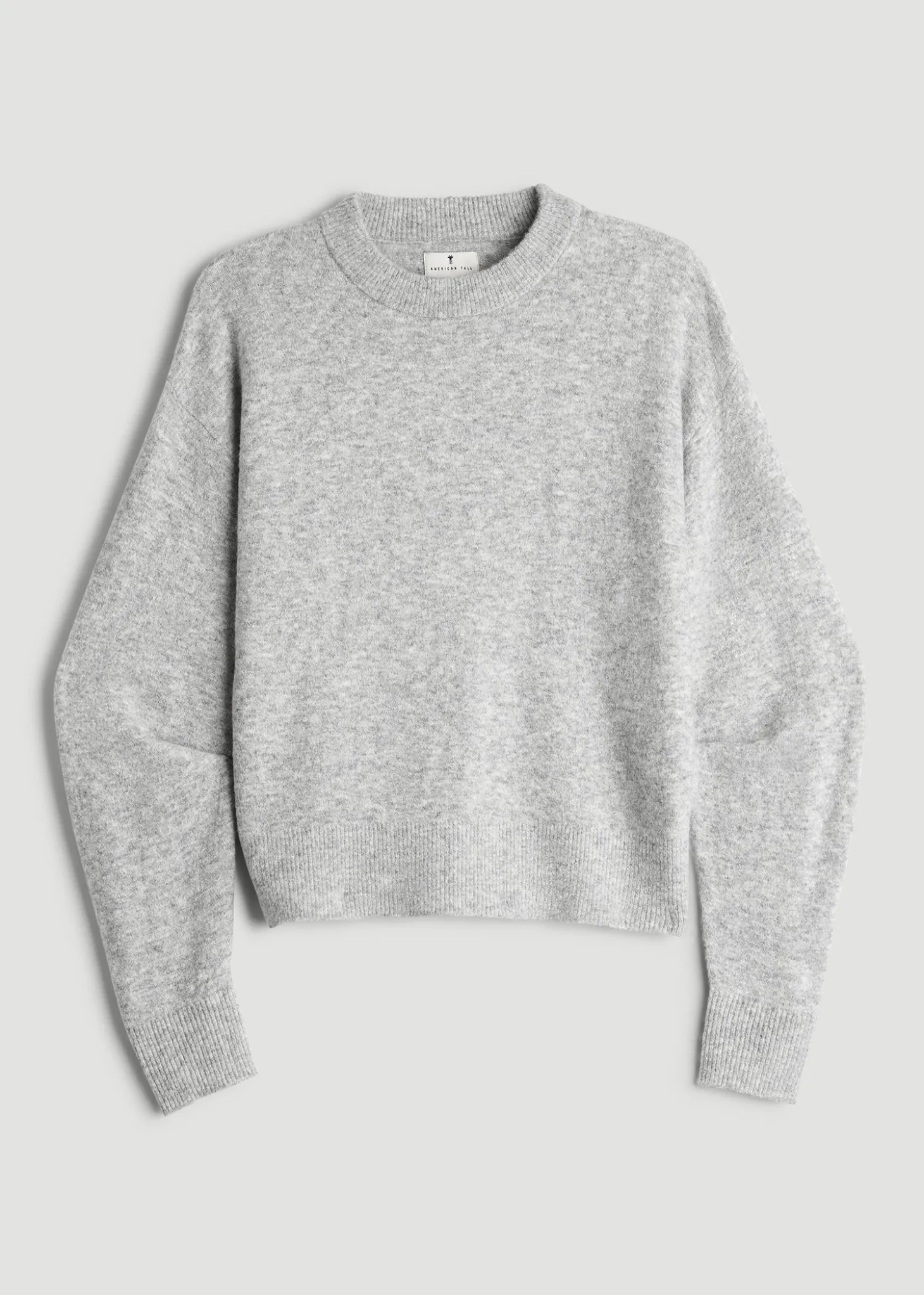 Relaxed Crewneck Wool Blend Sweater for Tall Women