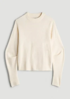 Relaxed Crewneck Wool Blend Sweater for Tall Women