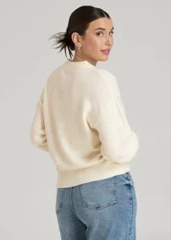 Relaxed Crewneck Wool Blend Sweater for Tall Women