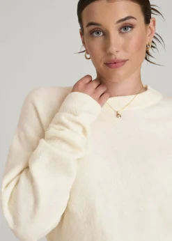 Relaxed Crewneck Wool Blend Sweater for Tall Women