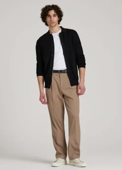 Relaxed Pleated Trousers for Tall Men