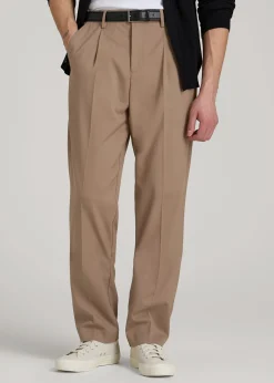 Relaxed Pleated Trousers for Tall Men