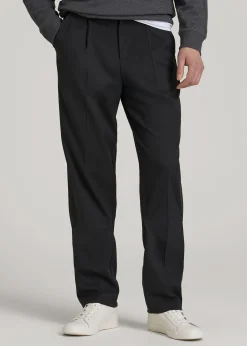 Relaxed Pleated Trousers for Tall Men