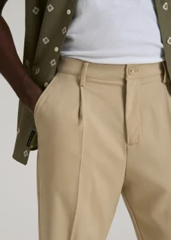 Relaxed Pleated Trousers for Tall Men