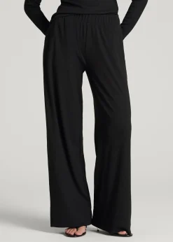 Ribbed Knit Wide Leg Pant for Tall Women