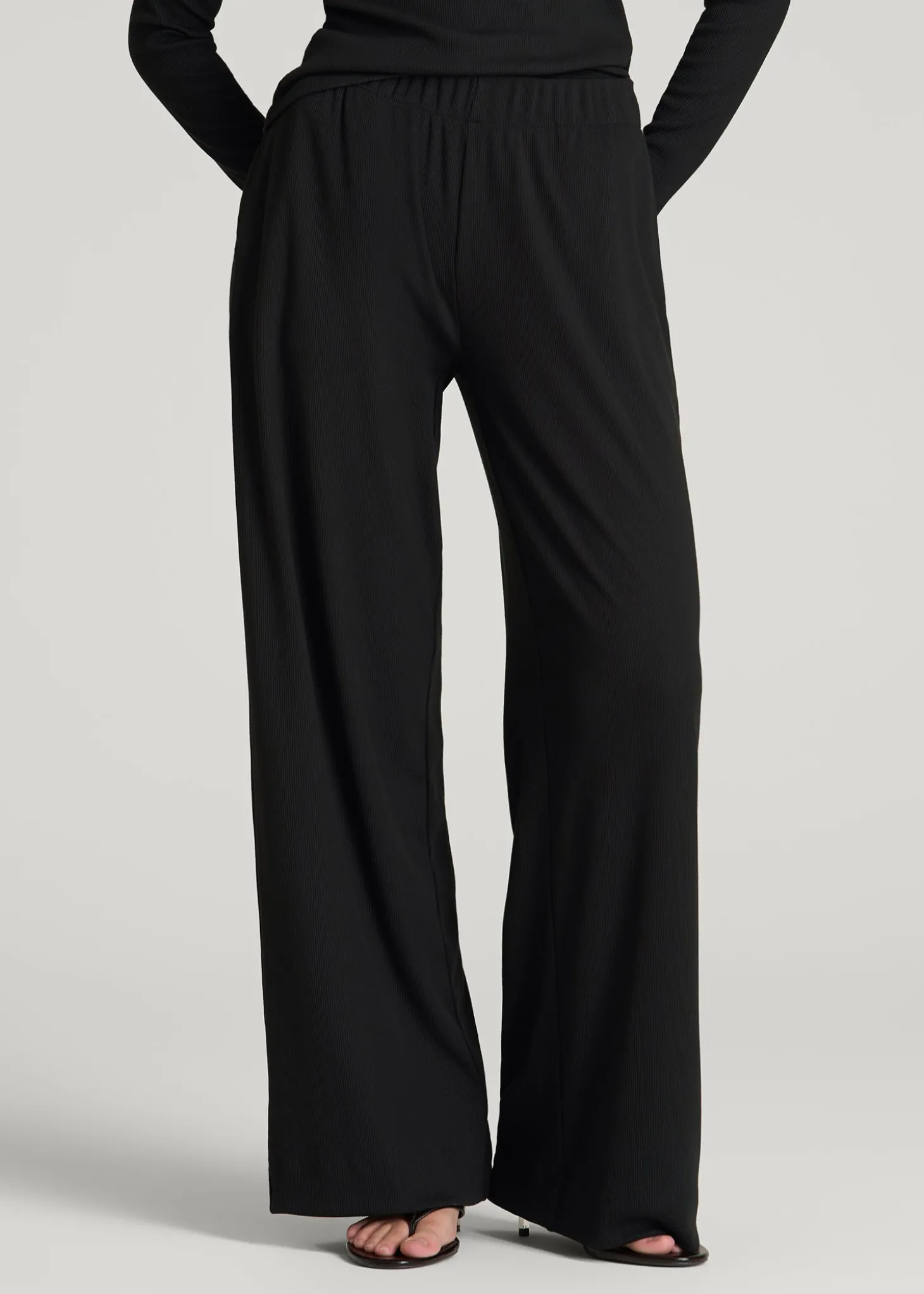 Ribbed Knit Wide Leg Pant for Tall Women