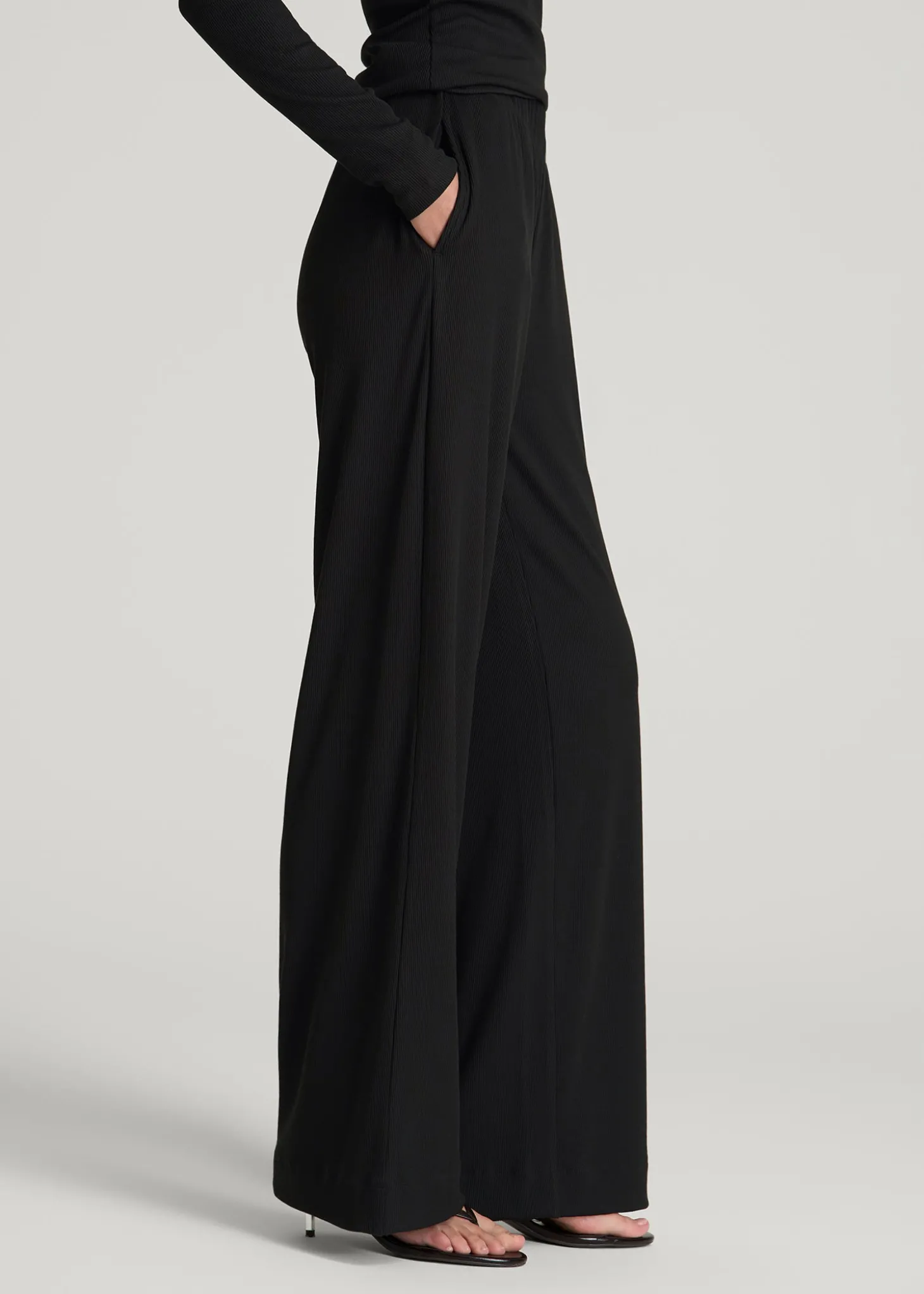 Ribbed Knit Wide Leg Pant for Tall Women