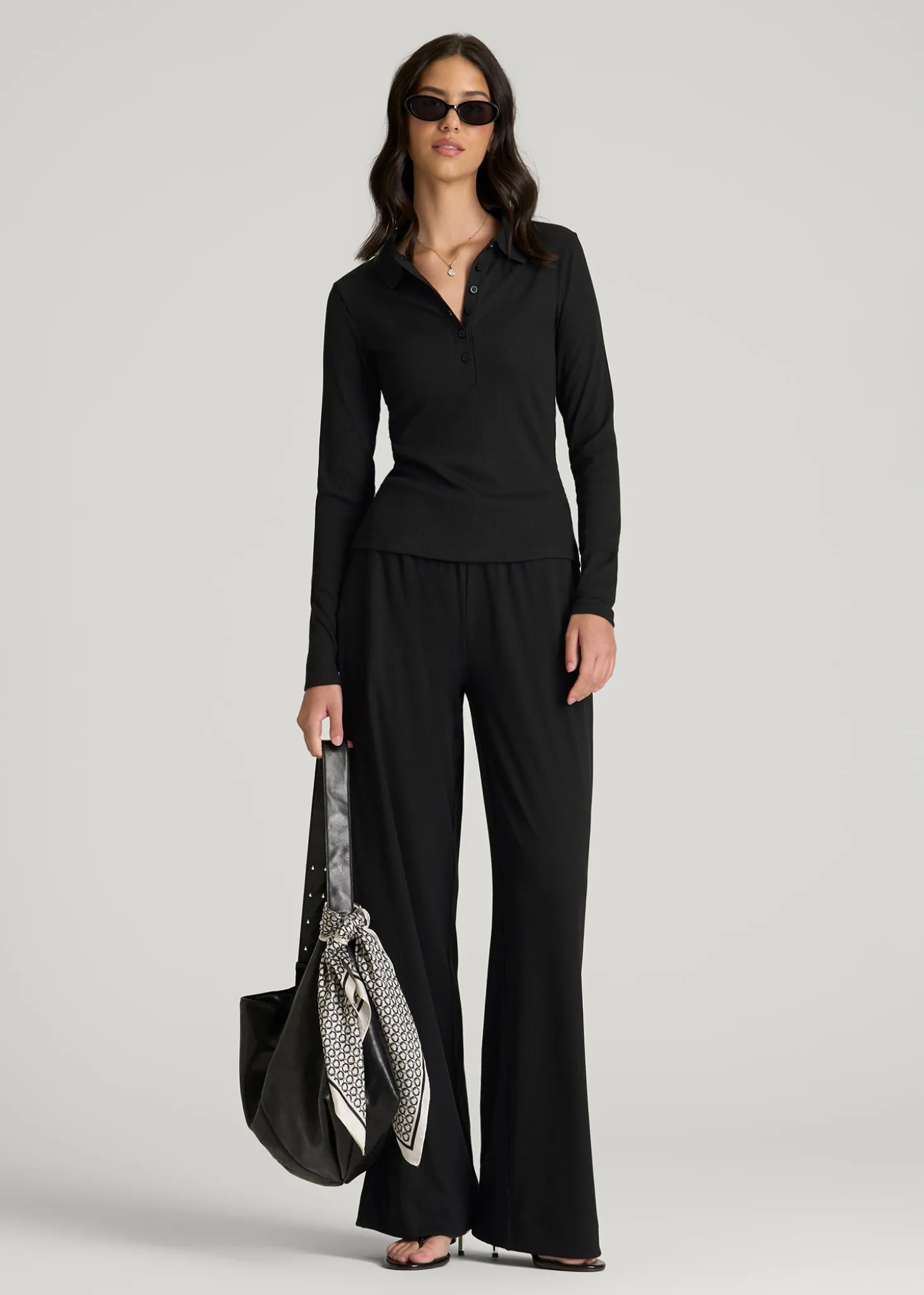 Ribbed Knit Wide Leg Pant for Tall Women