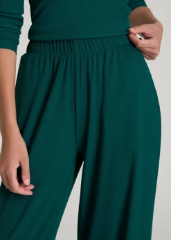 Ribbed Knit Wide Leg Pant for Tall Women