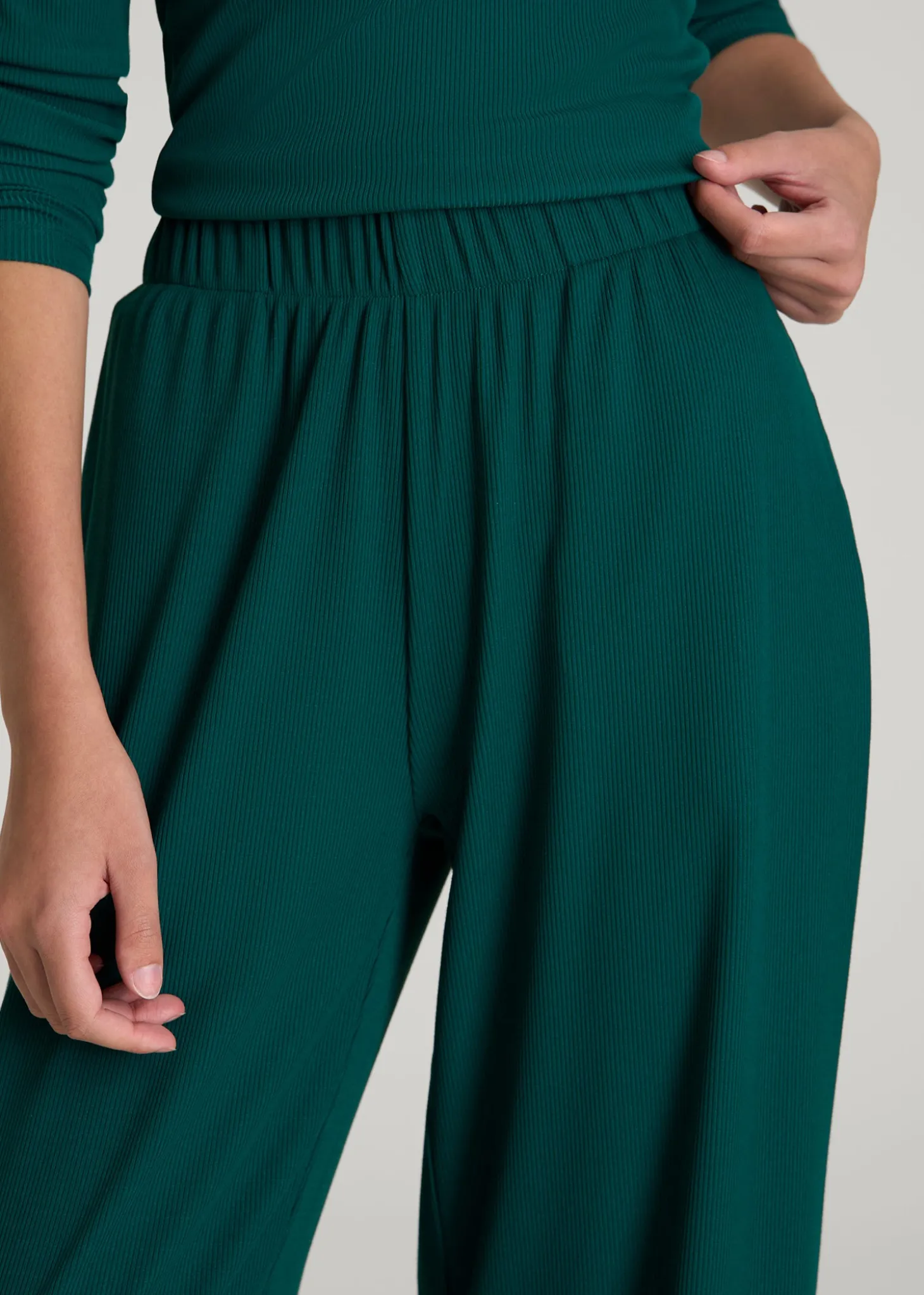 Ribbed Knit Wide Leg Pant for Tall Women