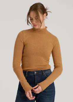 Rolled Mock Neck Sweater for Tall Women