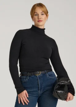 Rolled Mock Neck Sweater for Tall Women