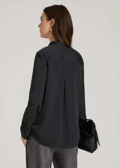 Satin Blouse With Bow for Tall Women