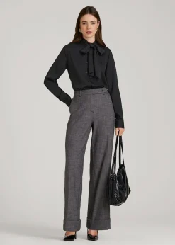 Satin Blouse With Bow for Tall Women