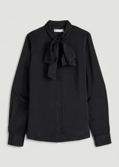 Satin Blouse With Bow for Tall Women